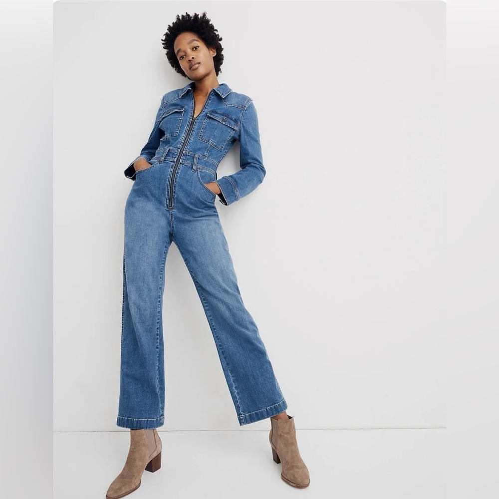 Madewell Denim Zip-Front Coverall Jumpsuit Western Edition